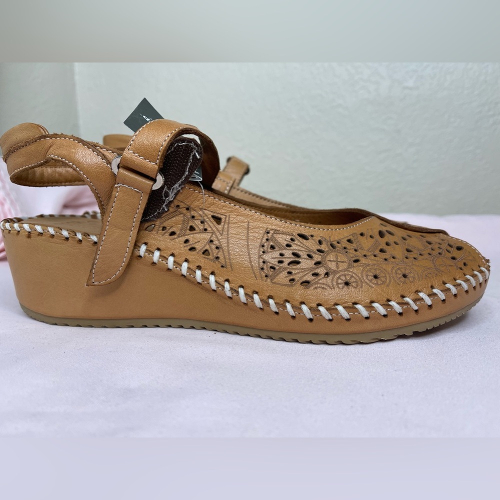 Spring step leather peep-toe Mary Jane 🐪 color size 42